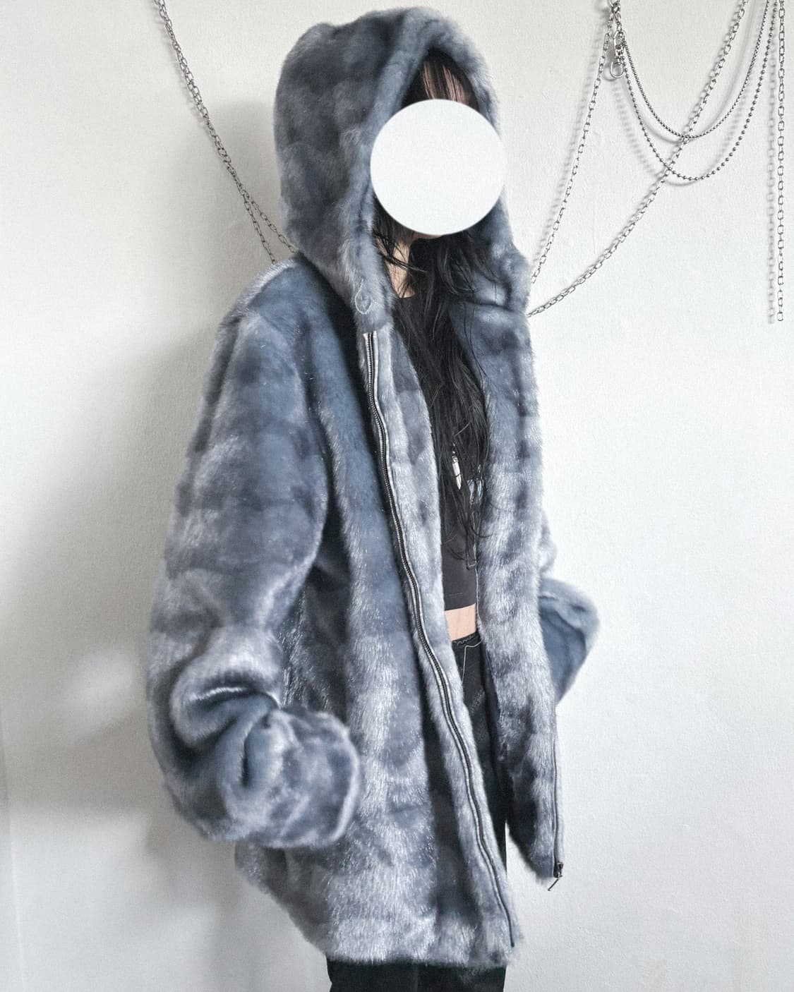 usa vintage faux fur hoodie coat 상품이미지1
