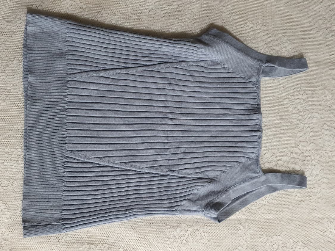 [일본빈티지] y2k 블루 골지 니트 끈나시 상품이미지4