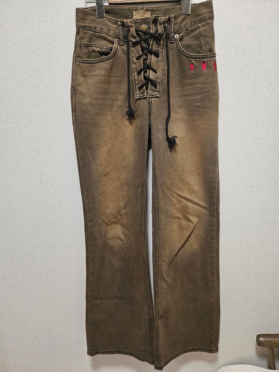 aeae HEART EMBROIDERY JEANS BROWN 1size 상품이미지4