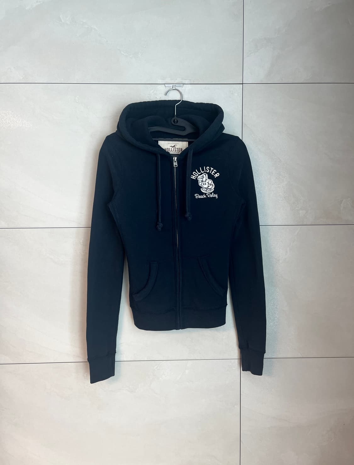 홀리스터 극희귀 딱붙핏 대장 후드집업 네이비 [XS] 상품이미지1