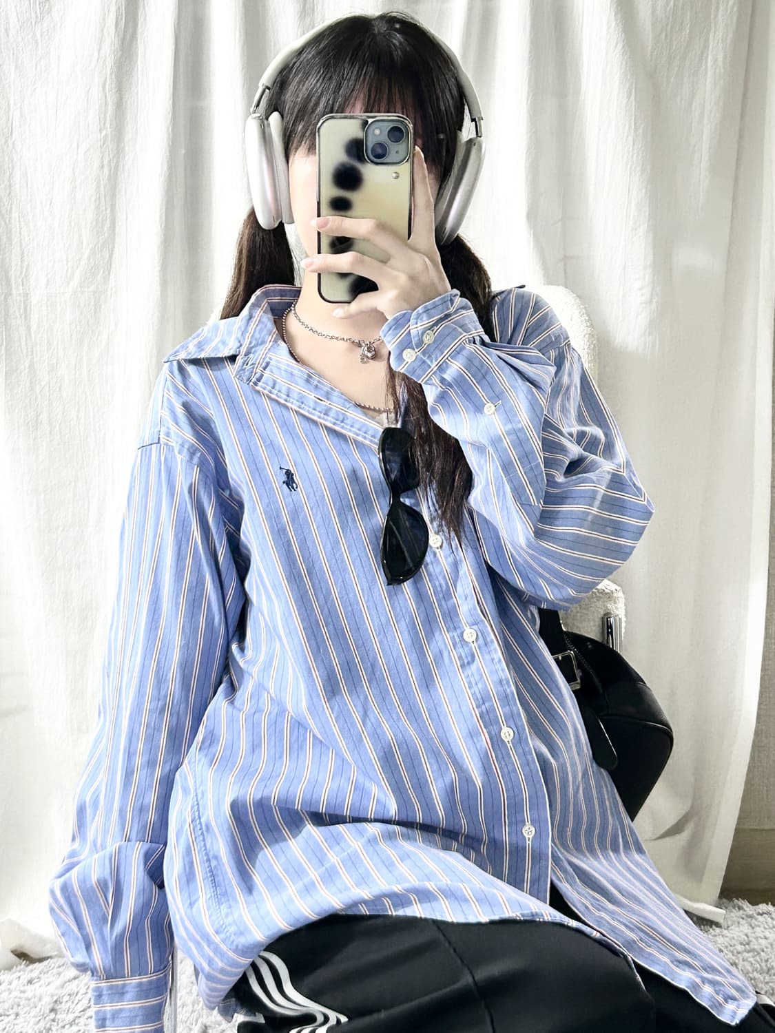 폴로 네이비포니 스트라이프 셔츠 상품이미지5