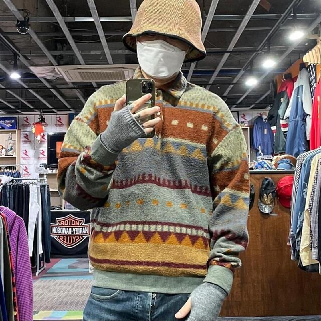 베네통 울 카라 니트 made in ITALY (L)  상품이미지1