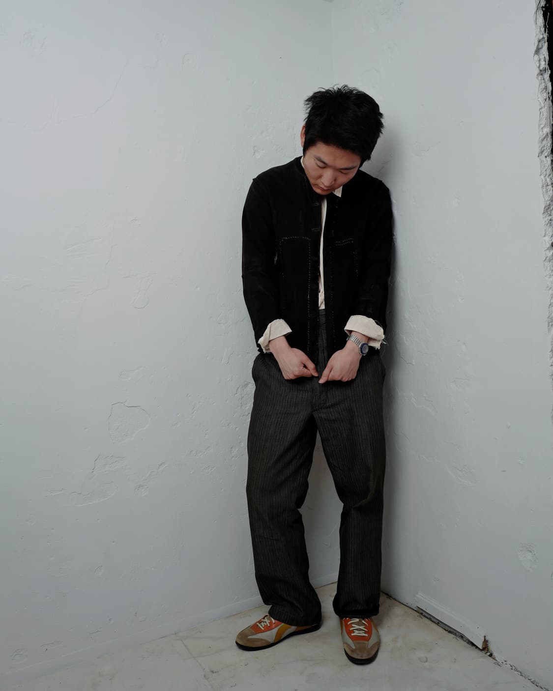 1940s 프렌치 빈티지 블랙 몰스킨 자켓 상품이미지4