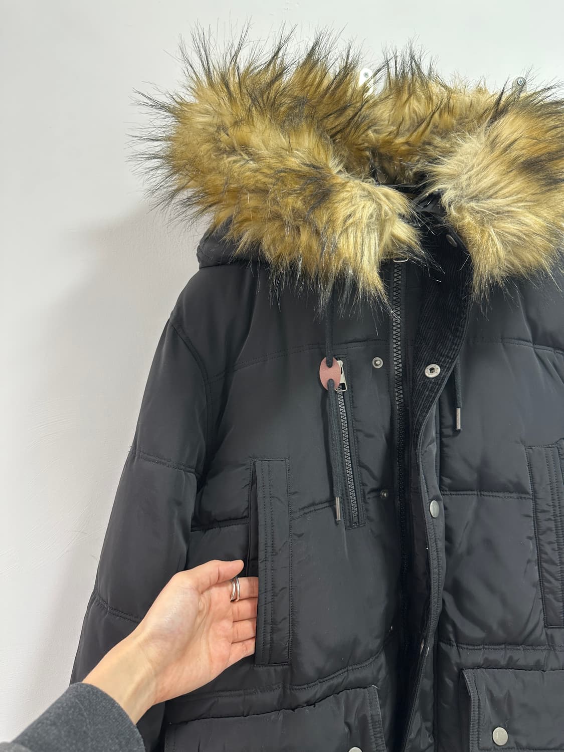 Vintage black fur trimming parka 상품이미지7