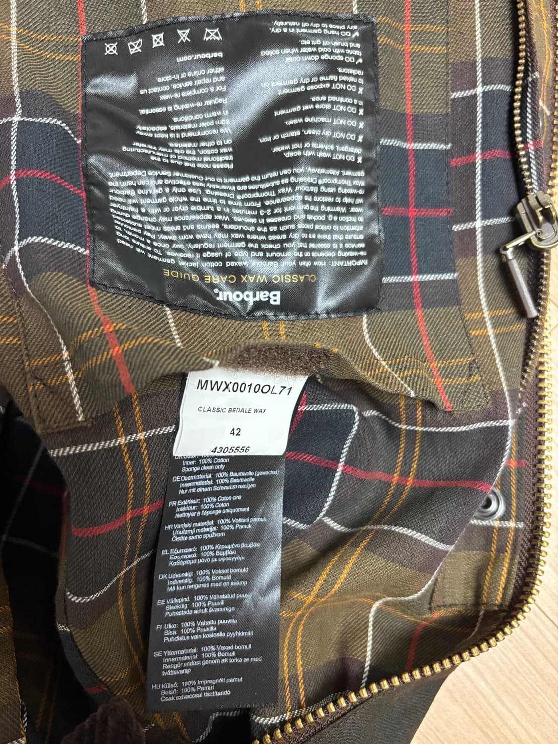 바버 비데일 올리브 42 왁스 자켓 상품이미지3