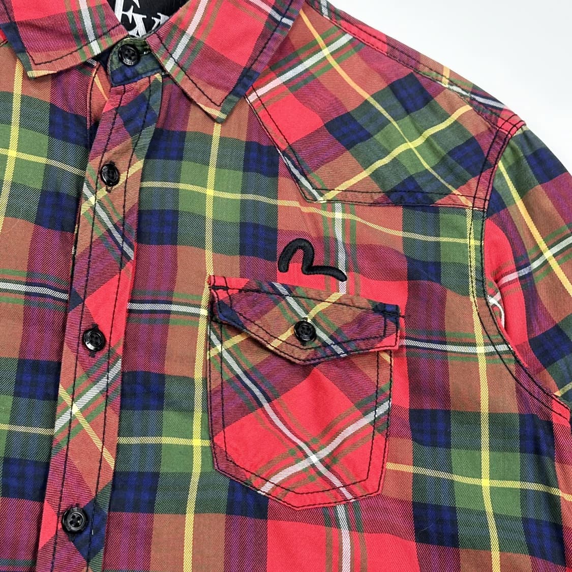 에비수 투 포켓 레드 타탄 체크셔츠 (M) 상품이미지3