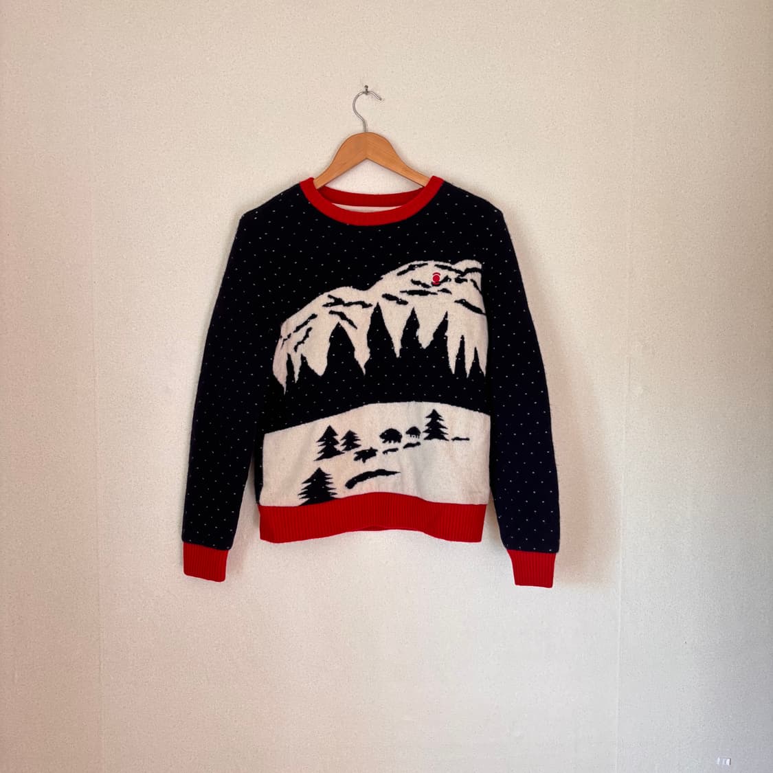 W 와이드앵글 골프 여성 니트 이중 바람막이 윈터 패턴  상품이미지6