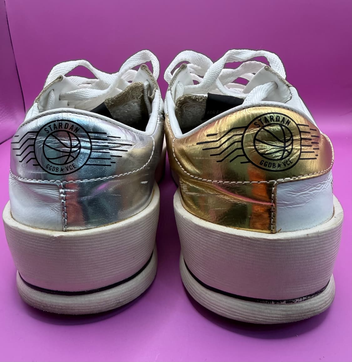 골든구스 스타단 실버/골드 믹스 스니커즈 35사이즈 상품이미지5