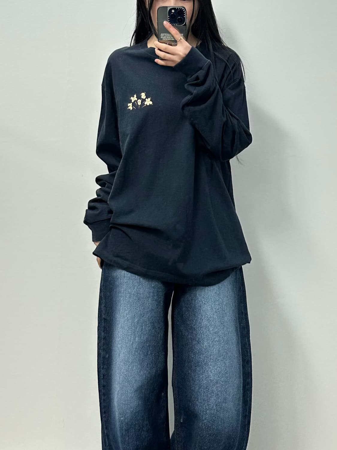 미스치프 팝콘 빅로고 네이비 롱슬리브 긴팔티 상품이미지1