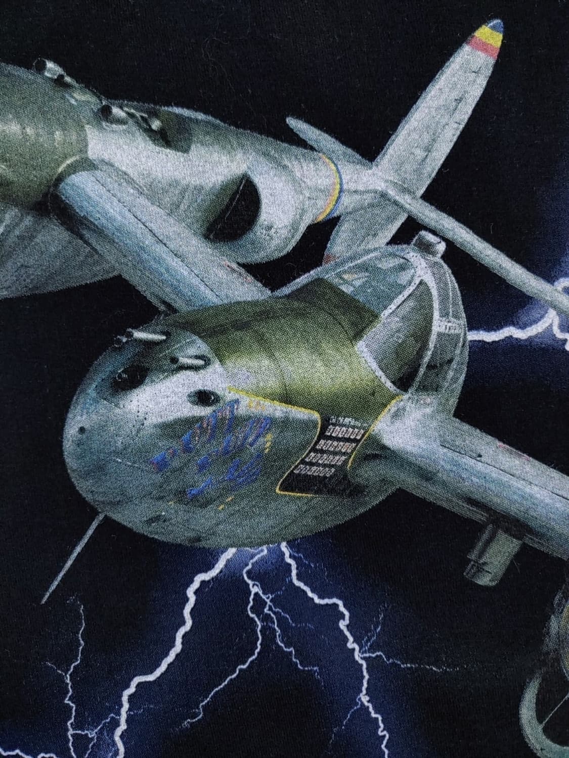 P-38 라이트닝 전투기 반팔 티셔츠 L 상품이미지4