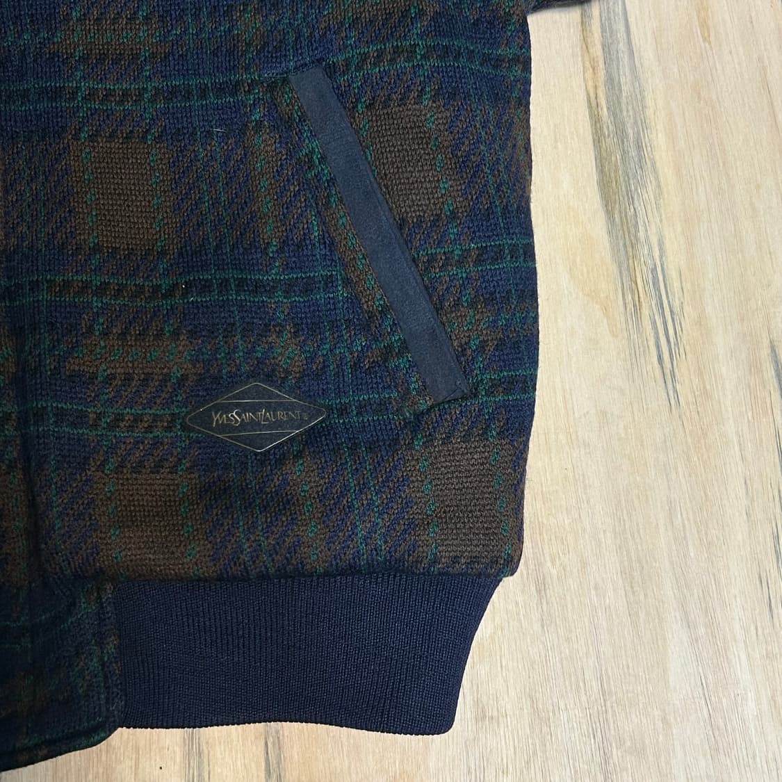 YSL 입생로랑 90년대 모직 체크 블루종 아카이브 자켓 L 상품이미지6