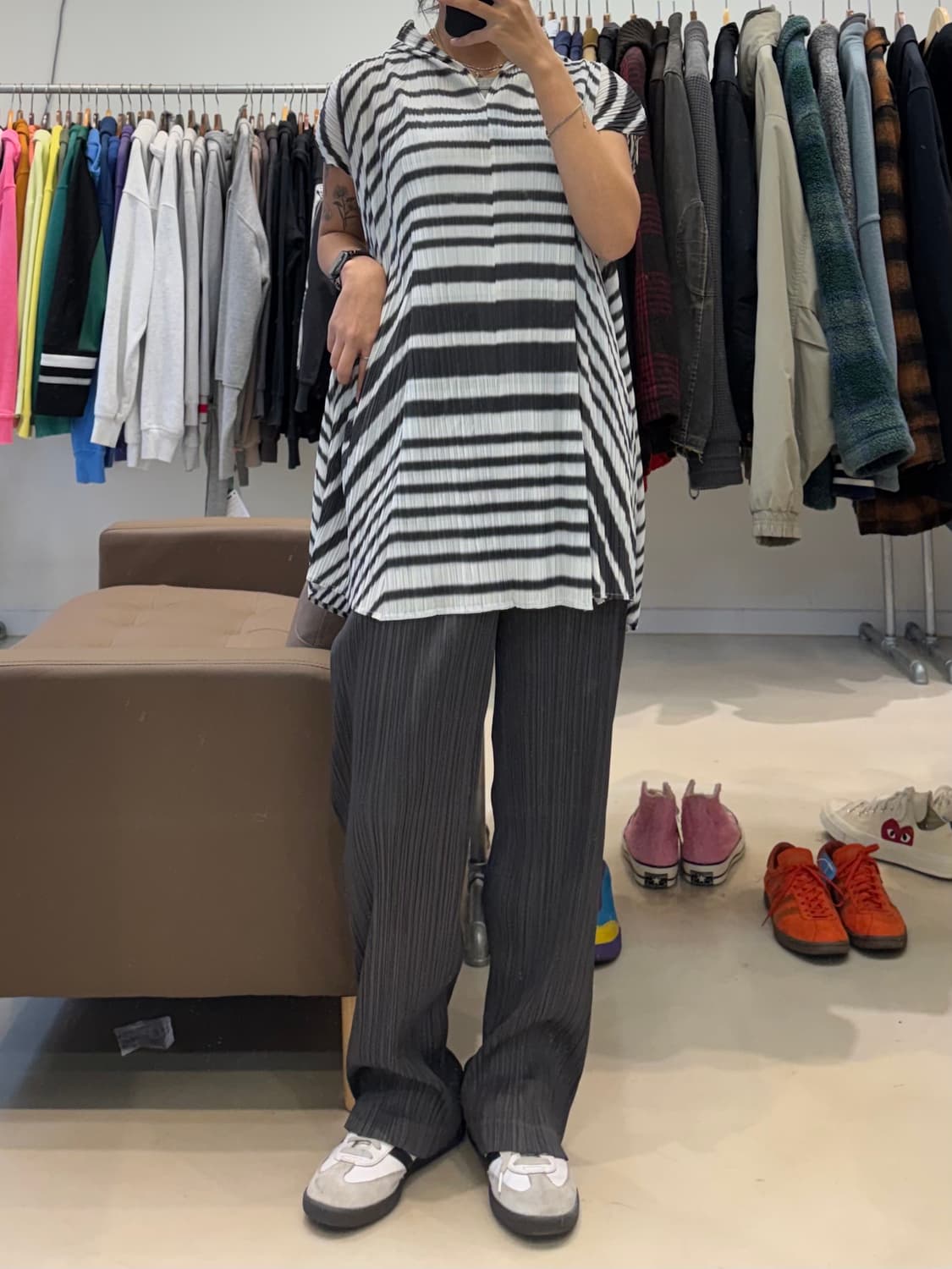 플리츠 플리즈 그래픽 원피스 상품이미지6