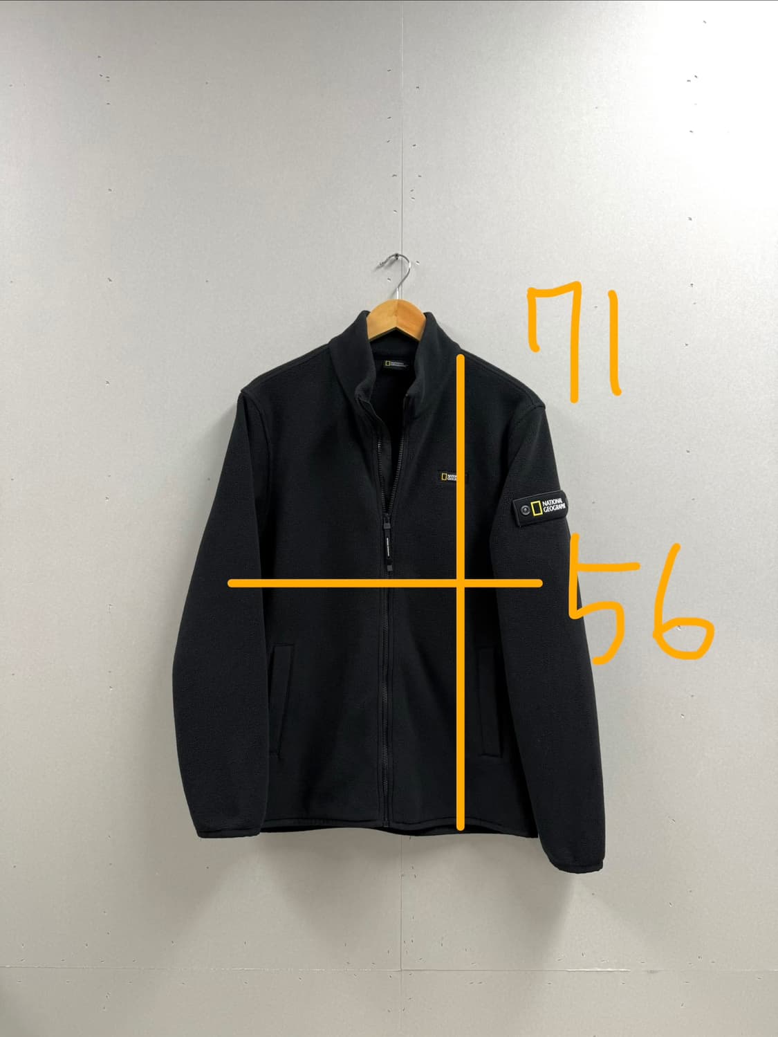 남성 100 L / 내셔널지오그래픽 와펜 후리스 집업 블랙 상품이미지2