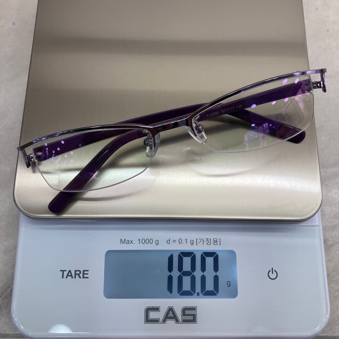 C75 RUDIA 바이올렛 브로우 스퀘어 반무테 안경 상품이미지8