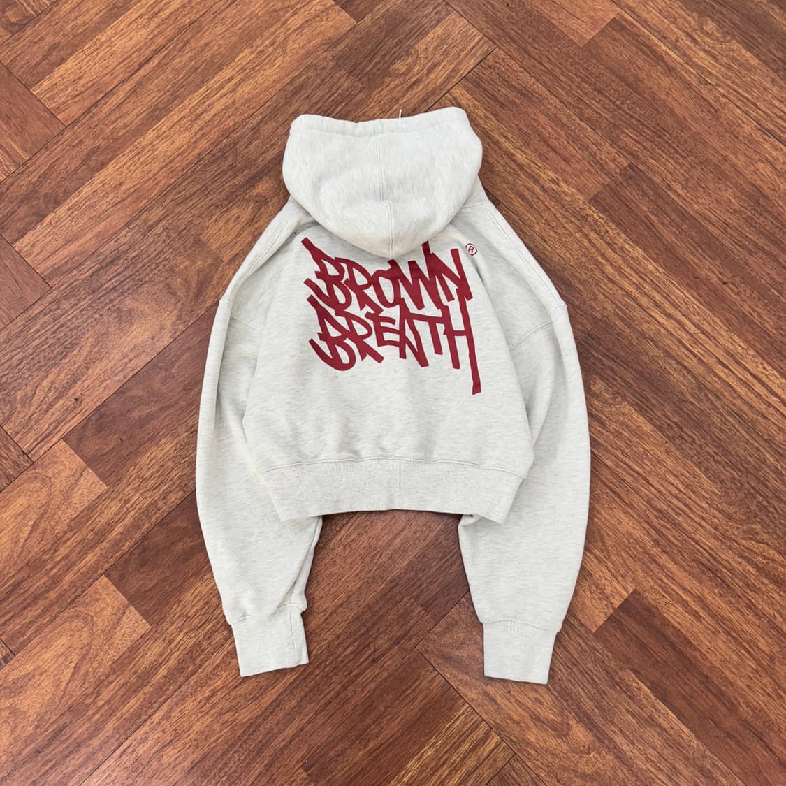 여성용 FREE 브라운브레스 크롭 후드 티셔츠  상품이미지1