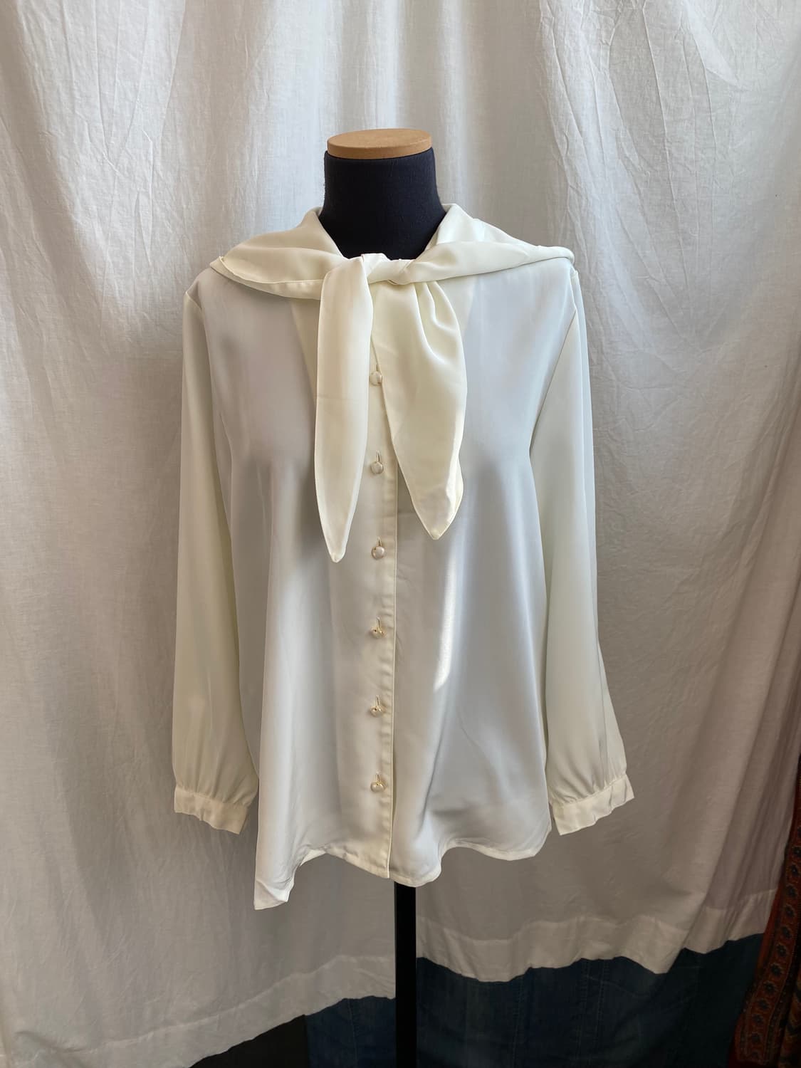 실키 펄 리본 블라우스(M-L) 상품이미지3