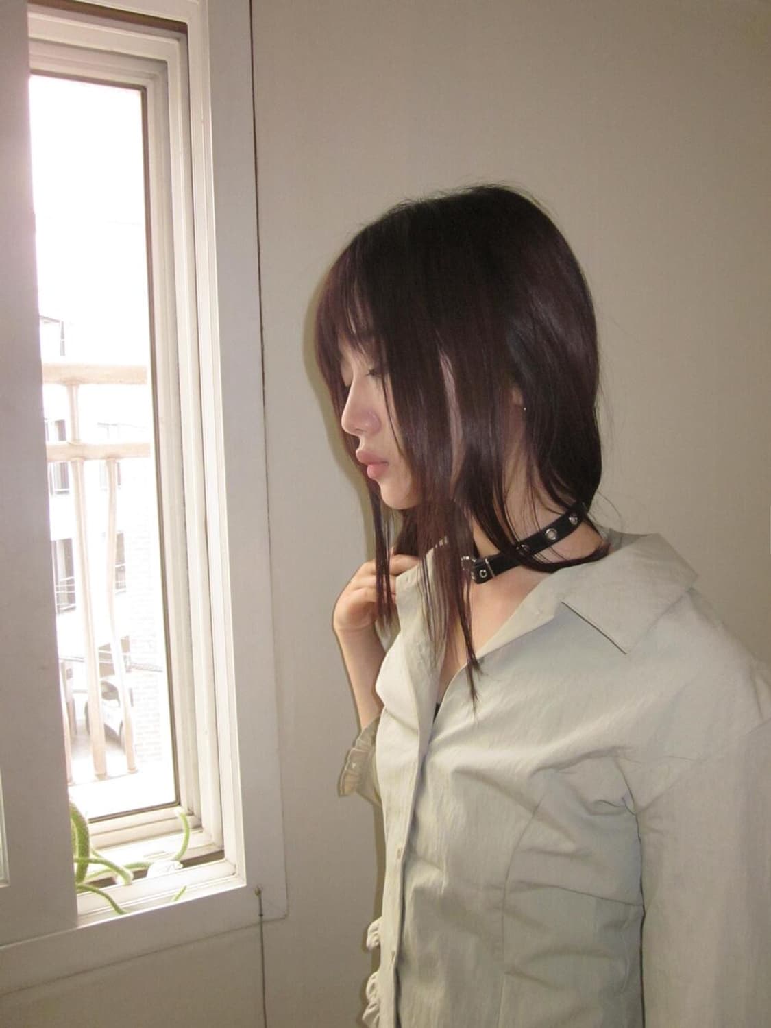 버클 레더 초커 목걸이 펑크 상품이미지1