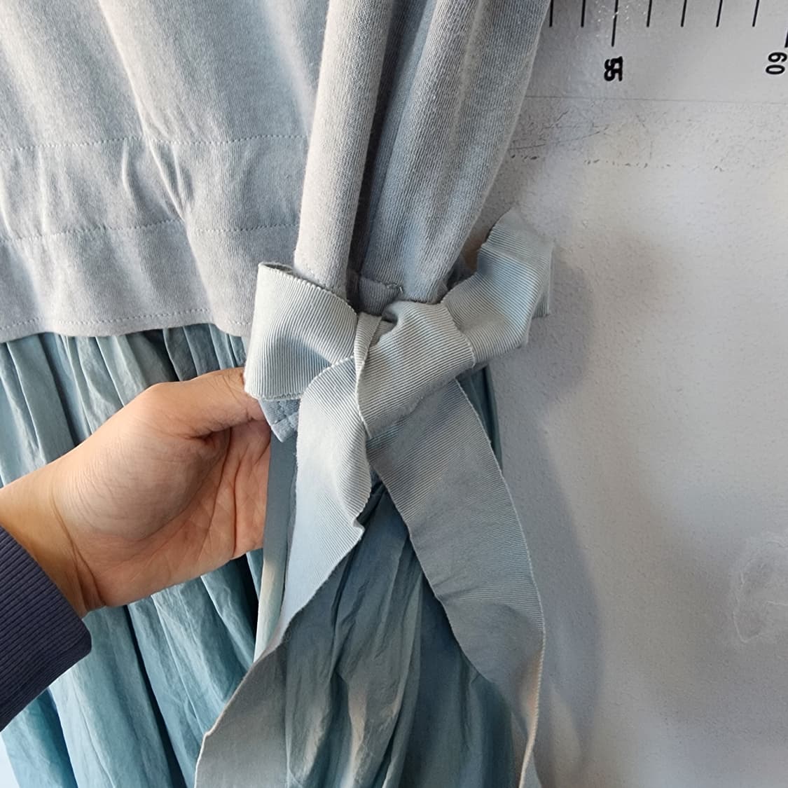 지컷 하늘색 롱 원피스 반팔형 상품이미지4