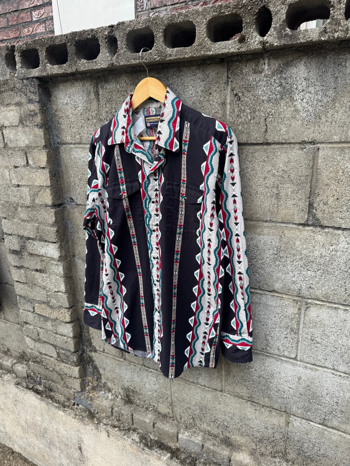80~90s panhandle slim 빈티지 에스닉 패턴 웨스턴 셔츠 상품이미지3