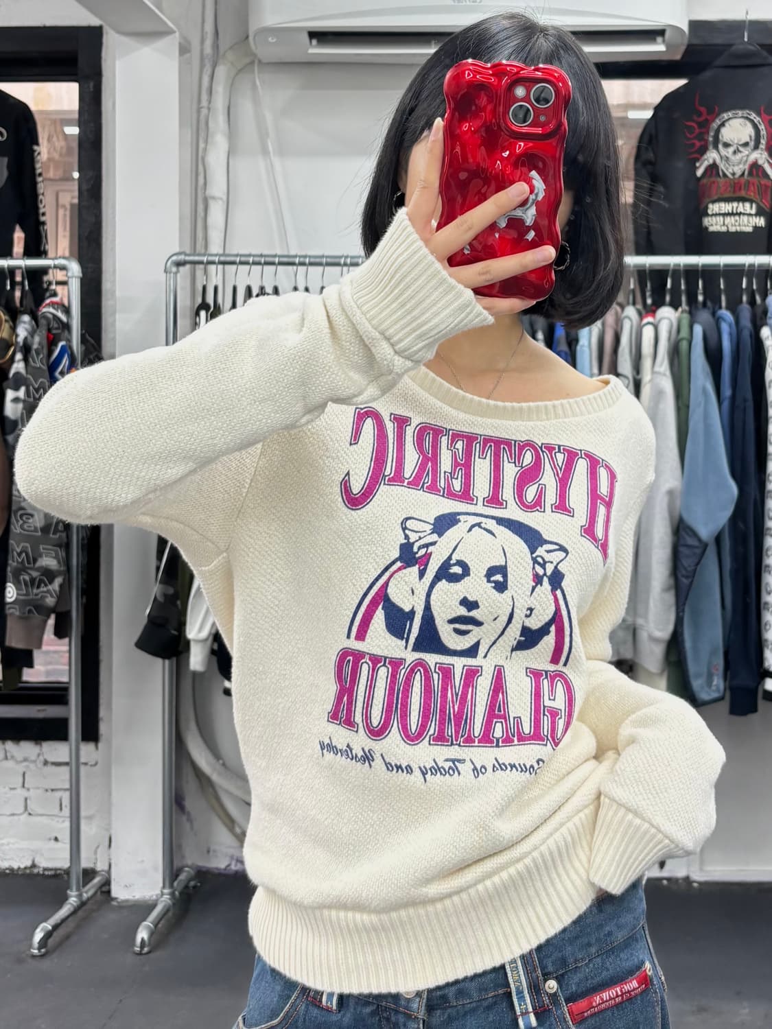 히스테릭 글래머 히스걸 와이드넥 니트 상품이미지3