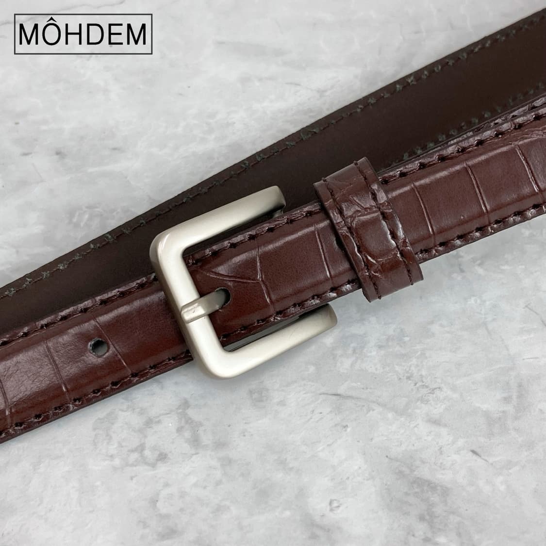 [Unisex] 크로커다일 이태리가죽 벨트 브라운 상품이미지7
