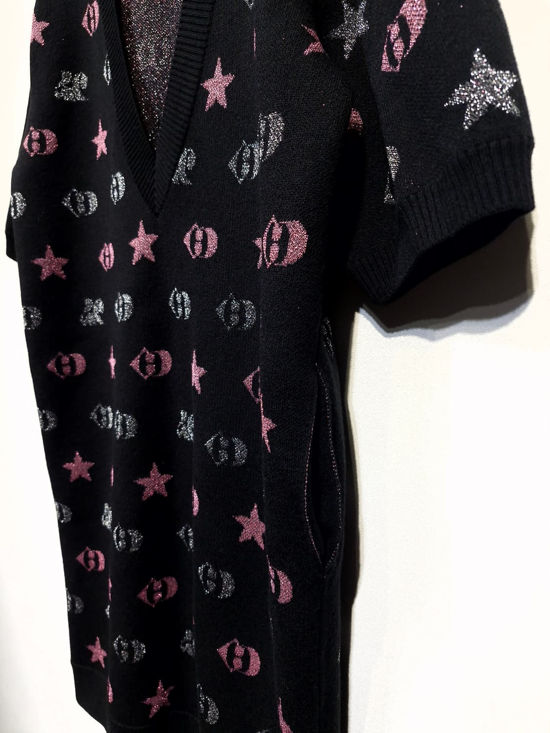 럭키슈에뜨(LUCKY CHOUETTE)23년 메탈 자카드 니트 드레스 상품이미지6