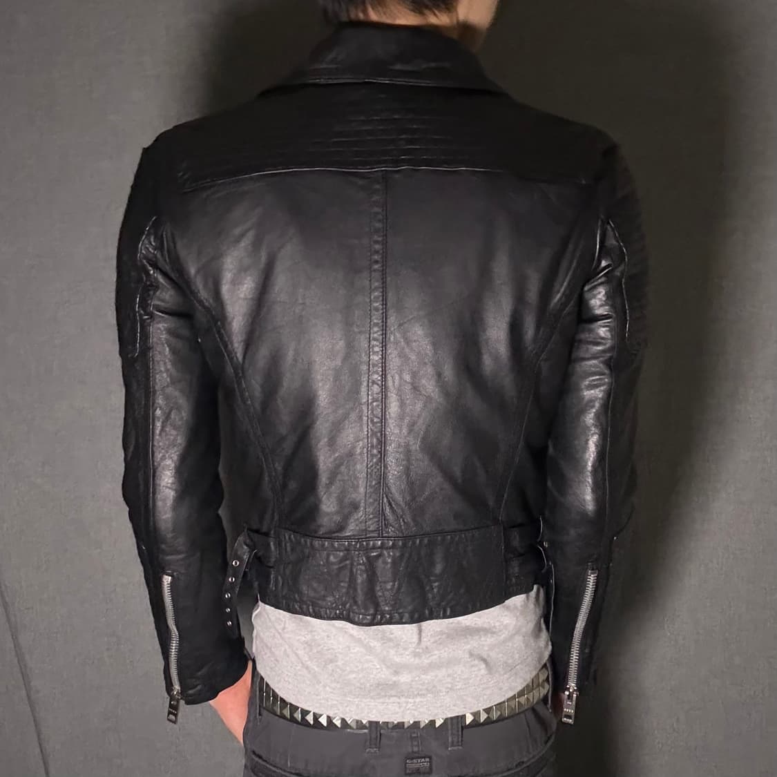 lamb skin slim fit rider jacket 상품이미지6