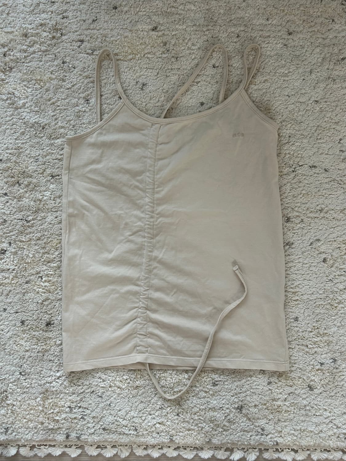 이엠엠 emm 셔링 슬리브리스 티셔츠 크림 상품이미지4