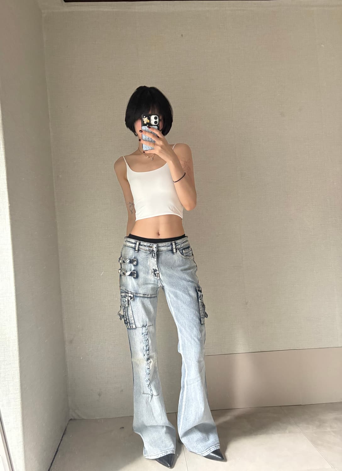 빈티지 워시드 데님 부츠컷 팬츠 상품이미지2
