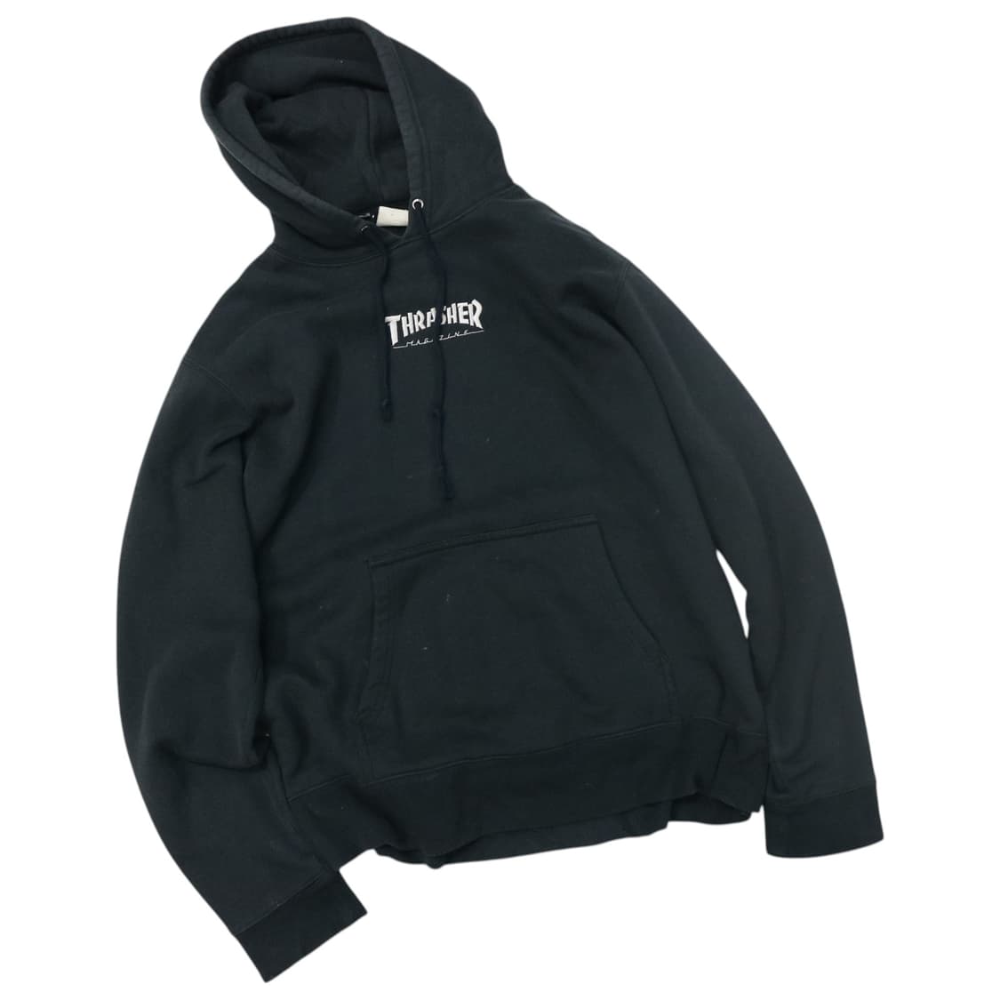 THRASHER 트래셔 빈티지 로고 자수 블랙 후드티 L 상품이미지1