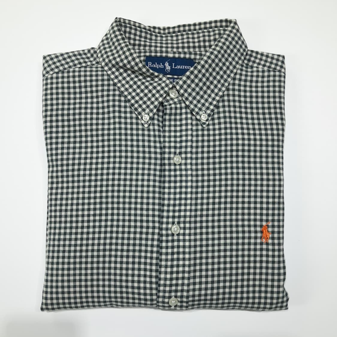 CL684 XL 폴로 90s 마이크로체크 딥그린 셔츠 남방 상품이미지7
