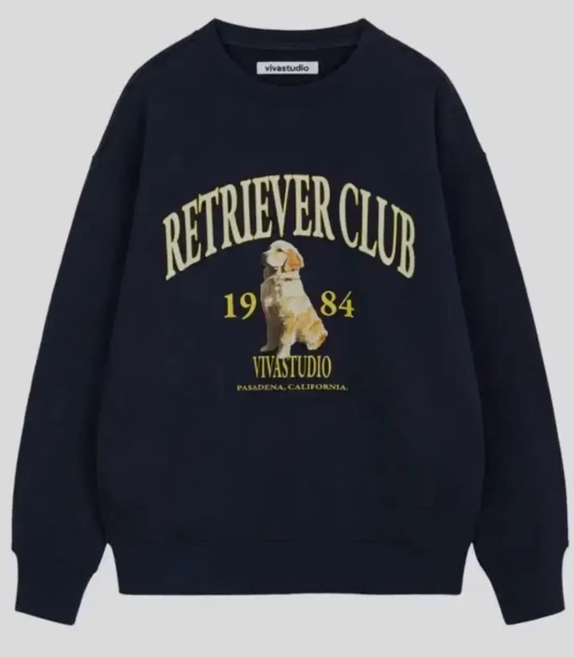 비바스튜디오 리트리버 크루넥 맨투맨 (네이비) 상품이미지1