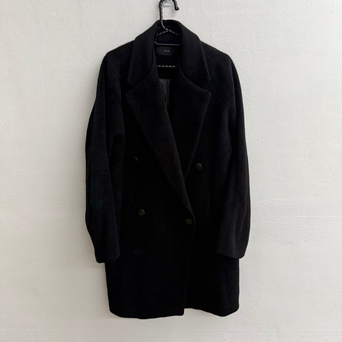 한섬 시스템 made italy 울 블랙 코트 (160) 상품이미지1