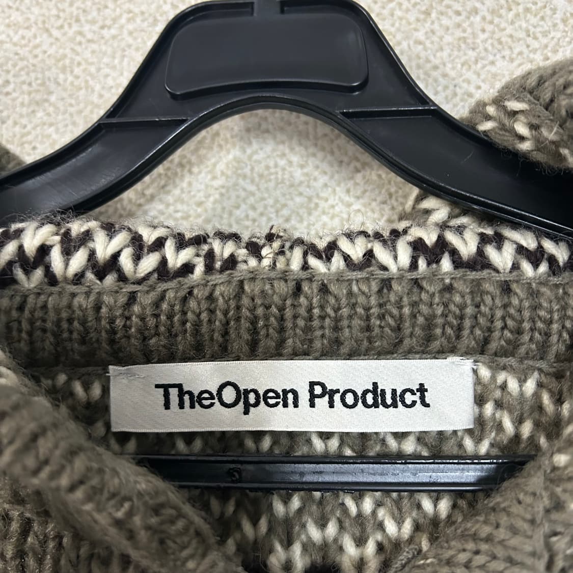 (F) 더오픈프로덕트 자카드 코위찬 니트집업  상품이미지7