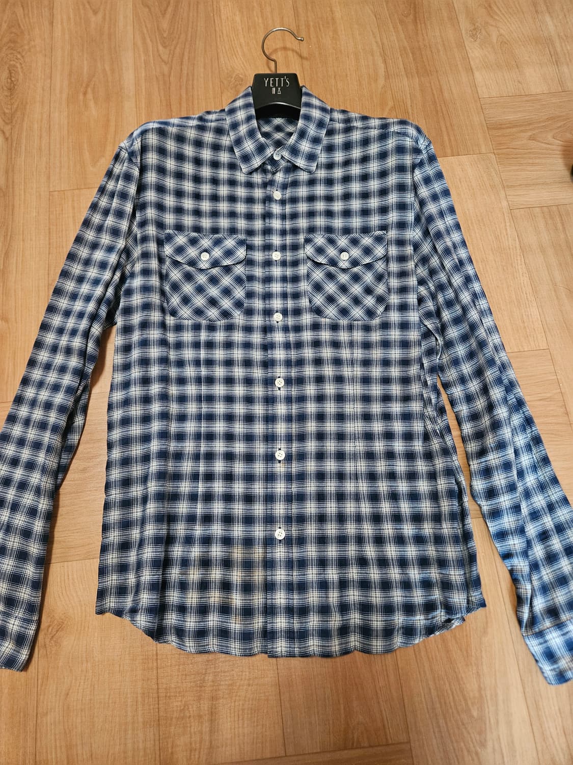 띠어리 theory 블루체크셔츠 36사이즈 상품이미지1