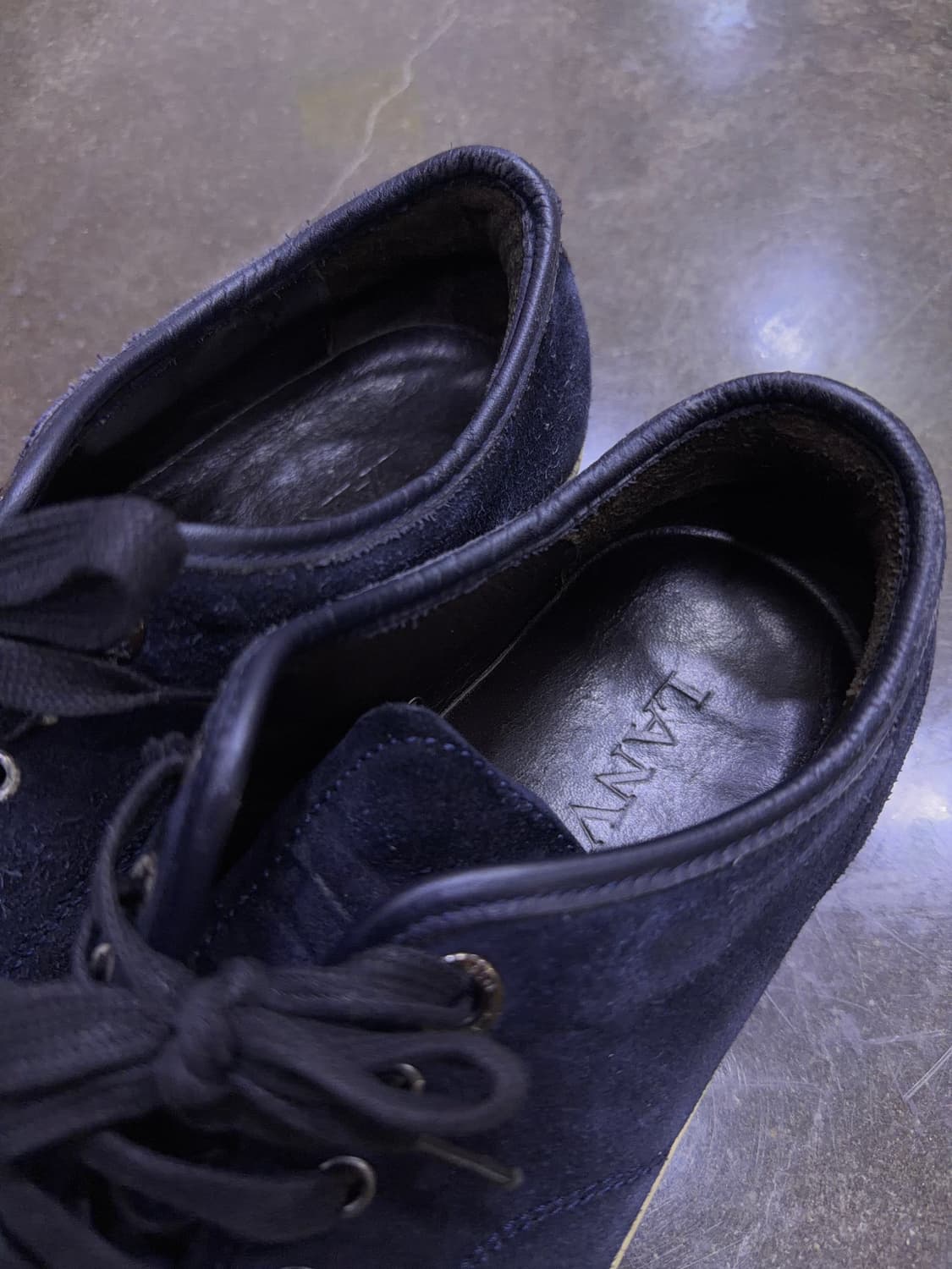 랑방 벨루어 스웨이드 스니커즈 네이비 블랙 6 사이즈 250 상품이미지5