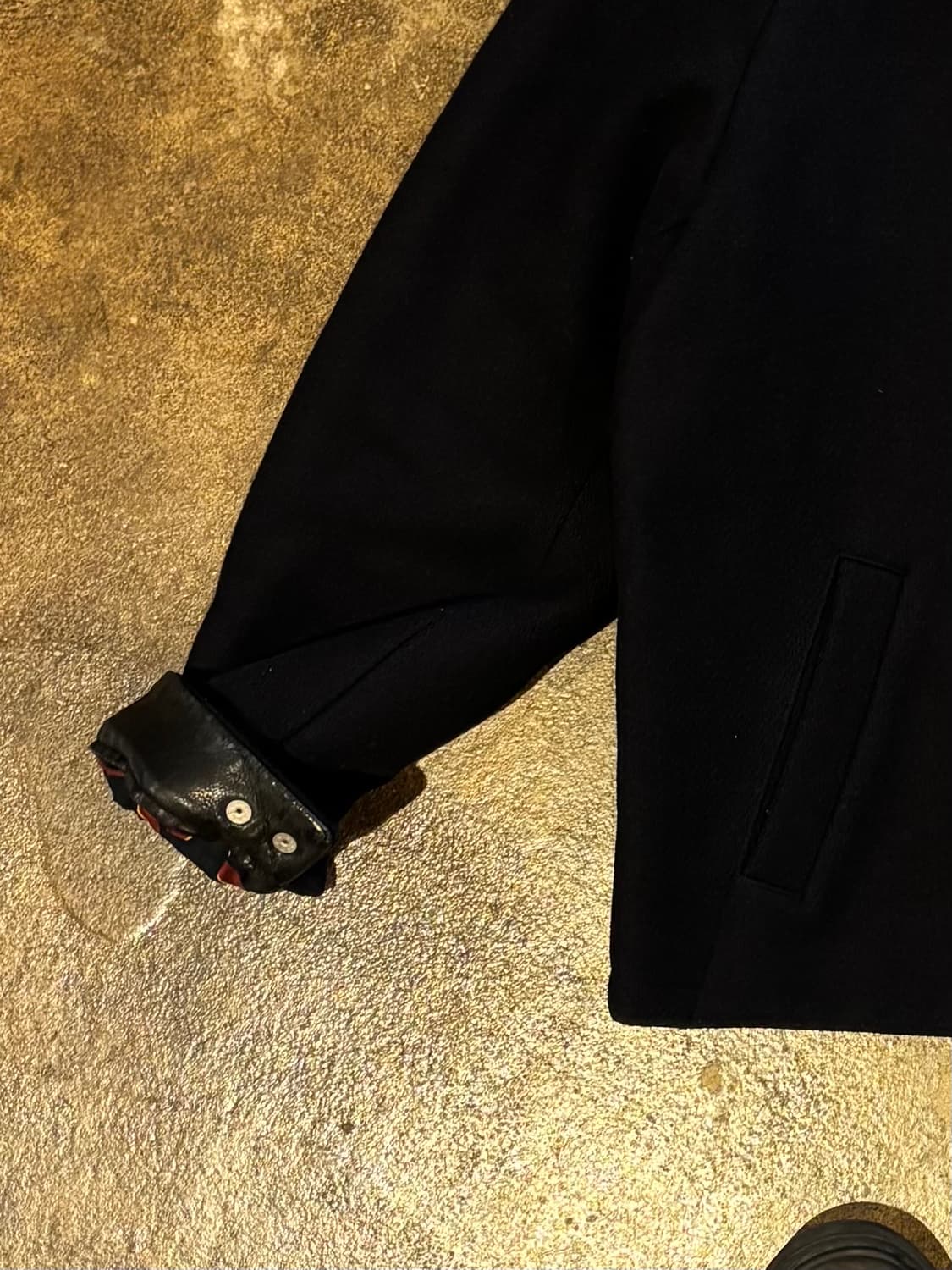  SUNSEA Leather Cuff Melton Jacket 상품이미지5