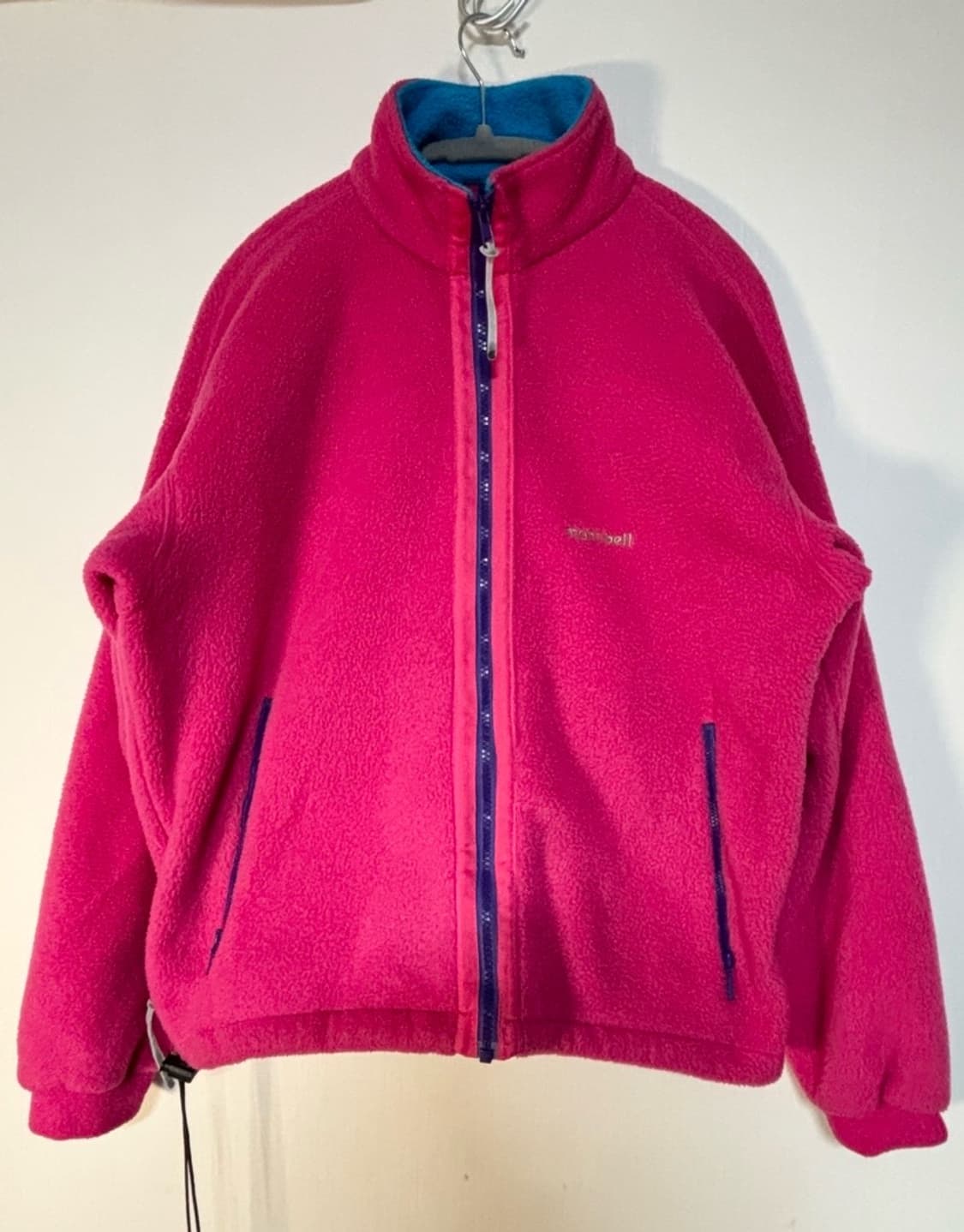90s 올드 몽벨 플리스 자켓 핑크 후리스 나일론 점퍼 상품이미지1