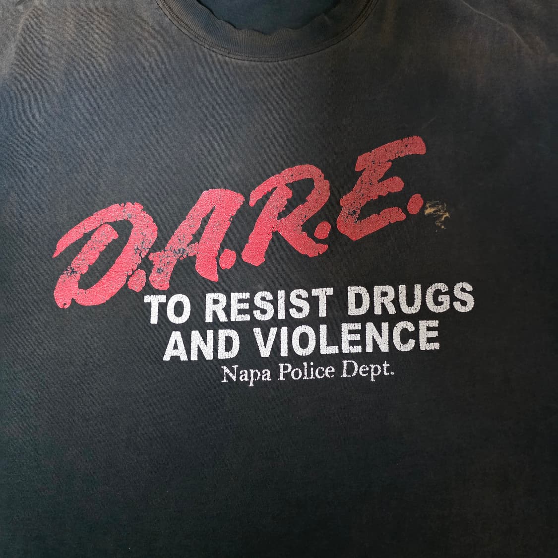 [L] 00-90s DARE 티셔츠 블랙 ver. 헤인즈 비프 트래쉬드 상품이미지3