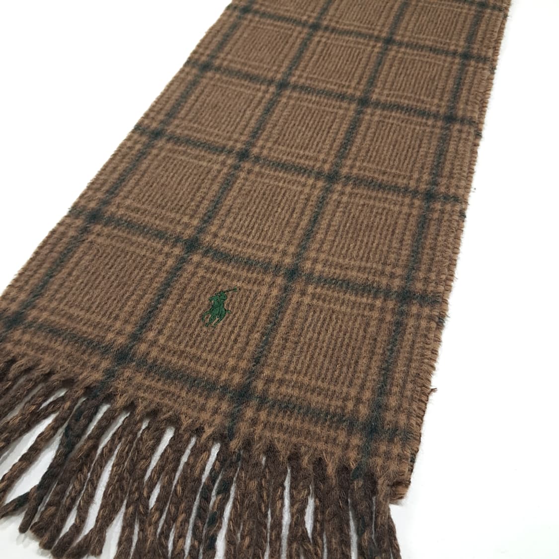 MX401 폴로 글렌 체크 & 헤링본 양면 프린지 머플러 상품이미지3