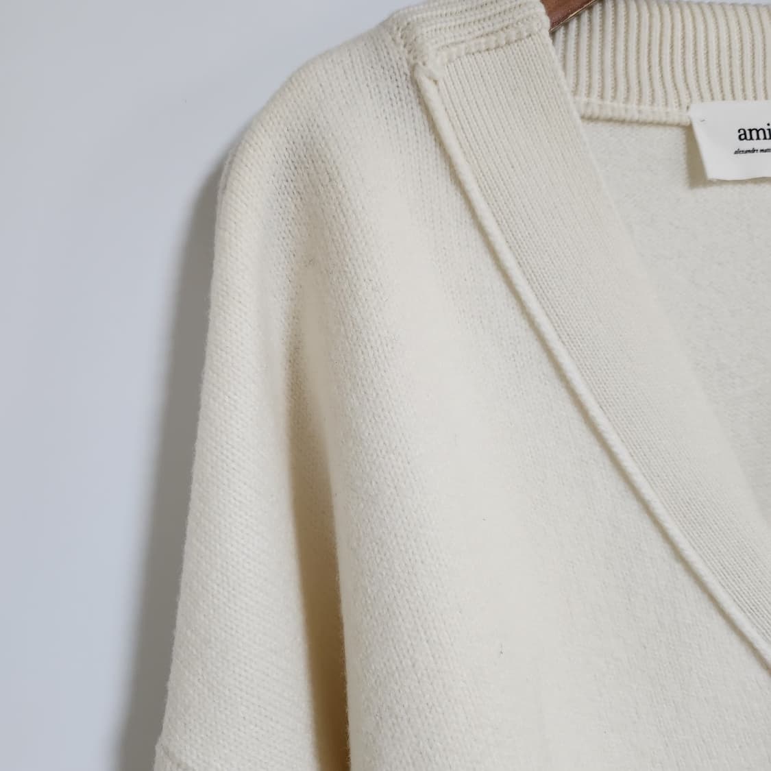 [M] 아미 화이트 빅하트 인타르시아 울 가디건 BFUKC002 018 상품이미지5