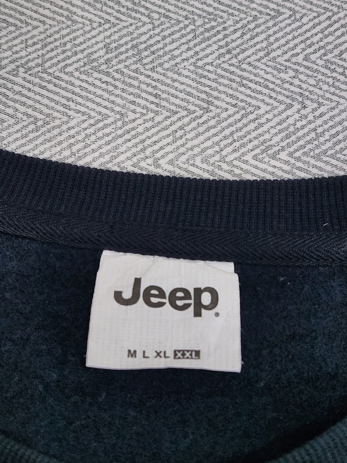 Jeep 네이비 기모 맨투맨 티셔츠 남성 110 XXL 상품이미지5