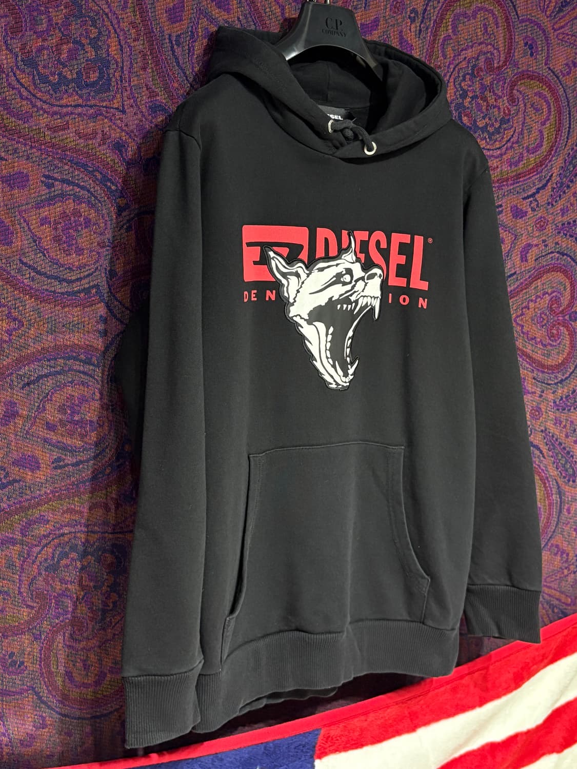 디젤 울프 블랙 후드티 상품이미지3