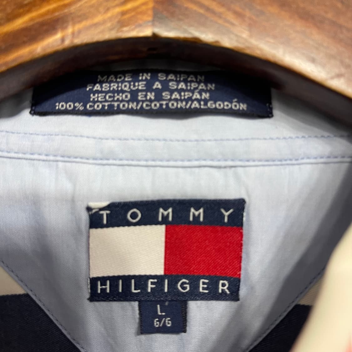 90's 타미힐피거 자수 하프셔츠 상품이미지2