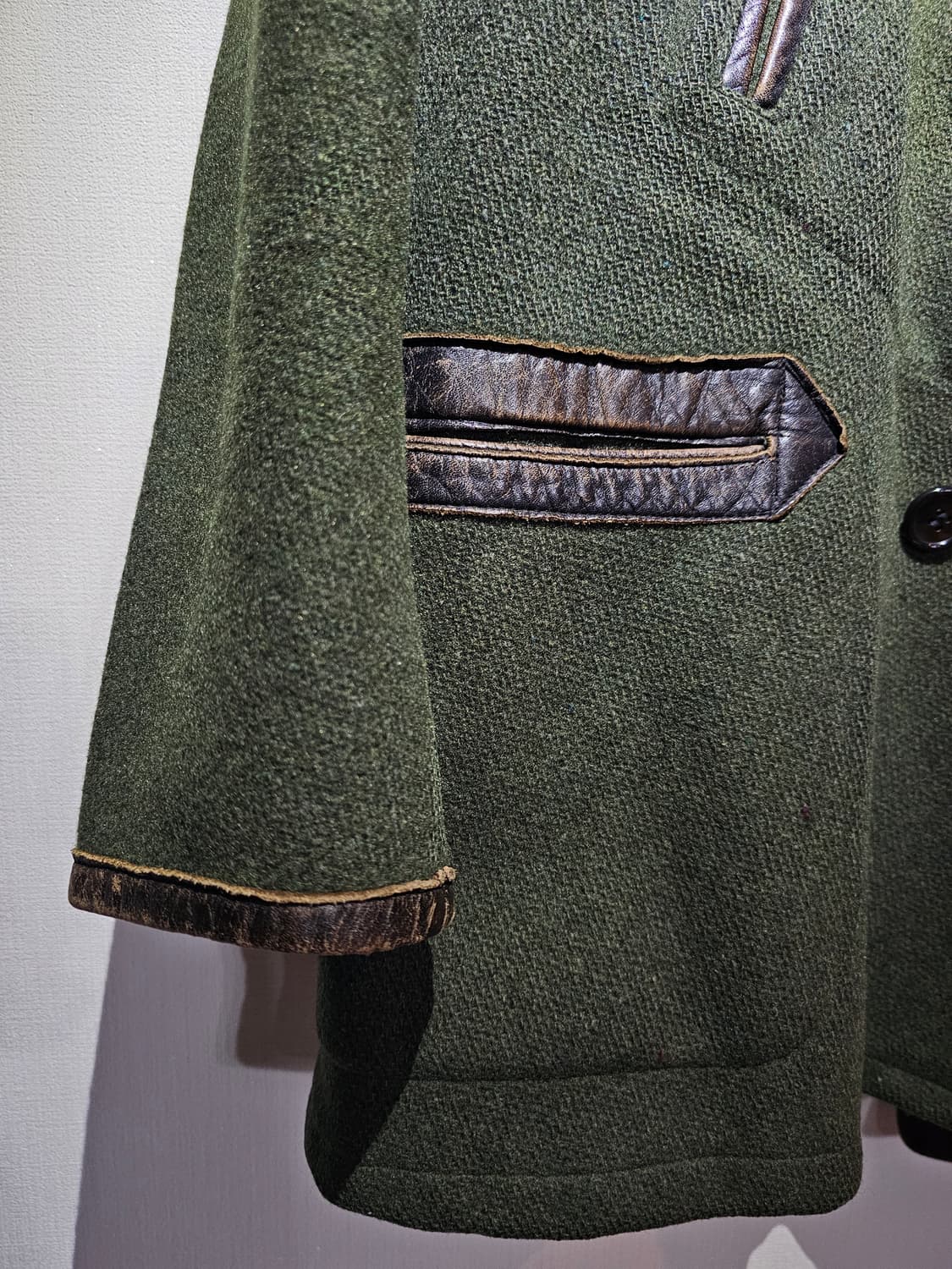 빈티지 울 코트 가죽 엘보 패치/ 오사카 ACORN 실구매 상품이미지3