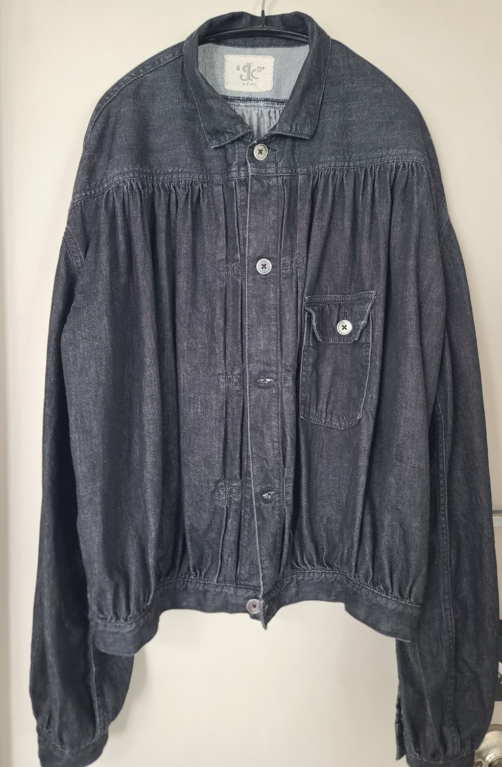 [Free] 캐피탈 8oz 집시 블라우스 데님 자켓 블랙 (국문택) 상품이미지3