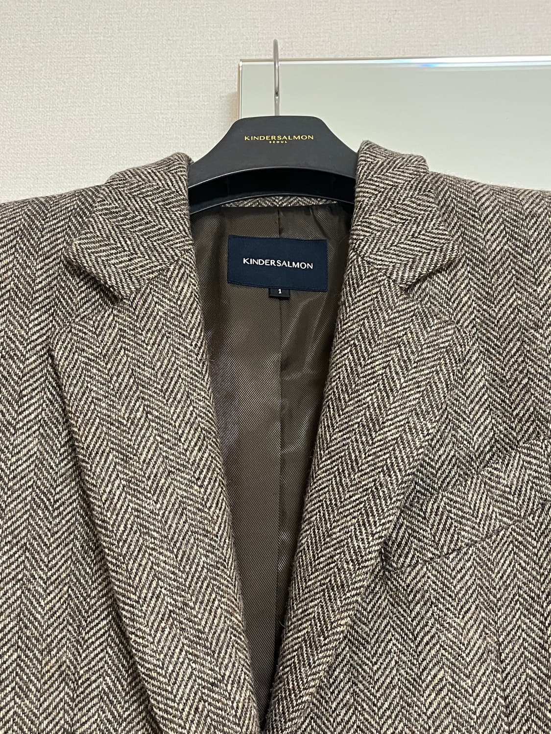 킨더살몬 헤링본 울 코트 상품이미지2