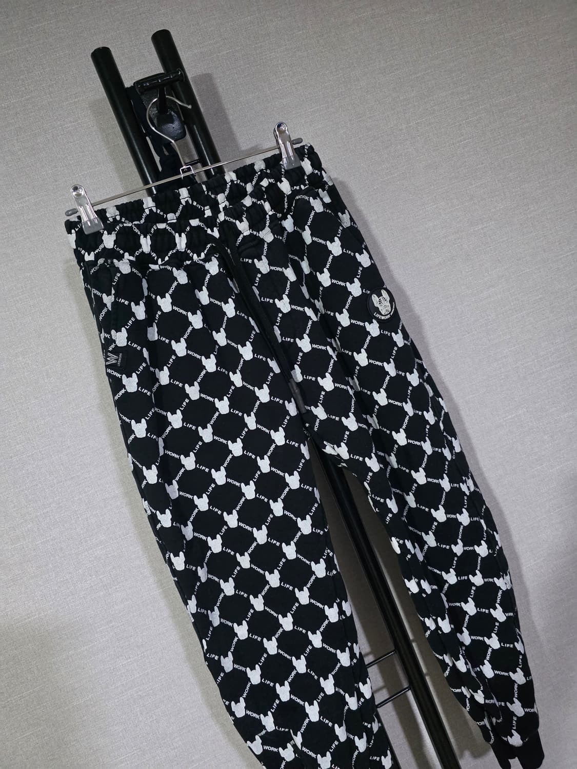 라이프워크 패턴 블랙 기모 트레이닝 세트 XS 상품이미지8