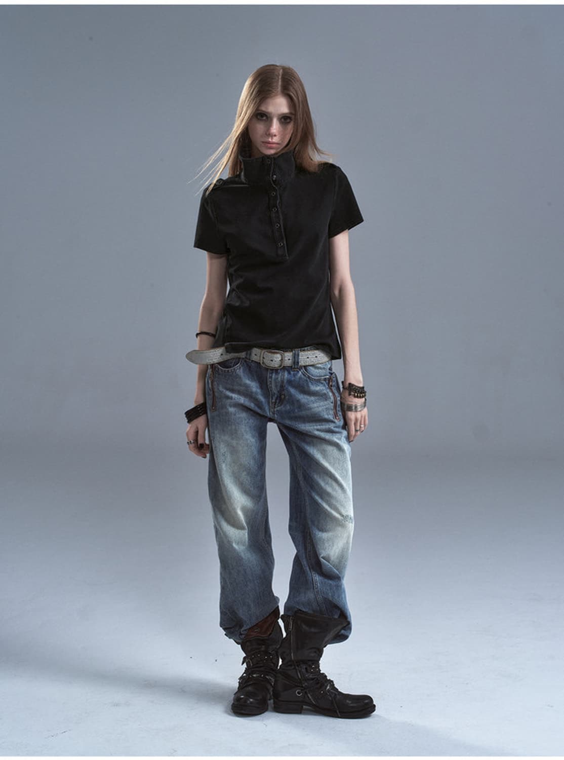 Wear Andtear 웨어앤티어 Stand Collar Washed T 상품이미지1