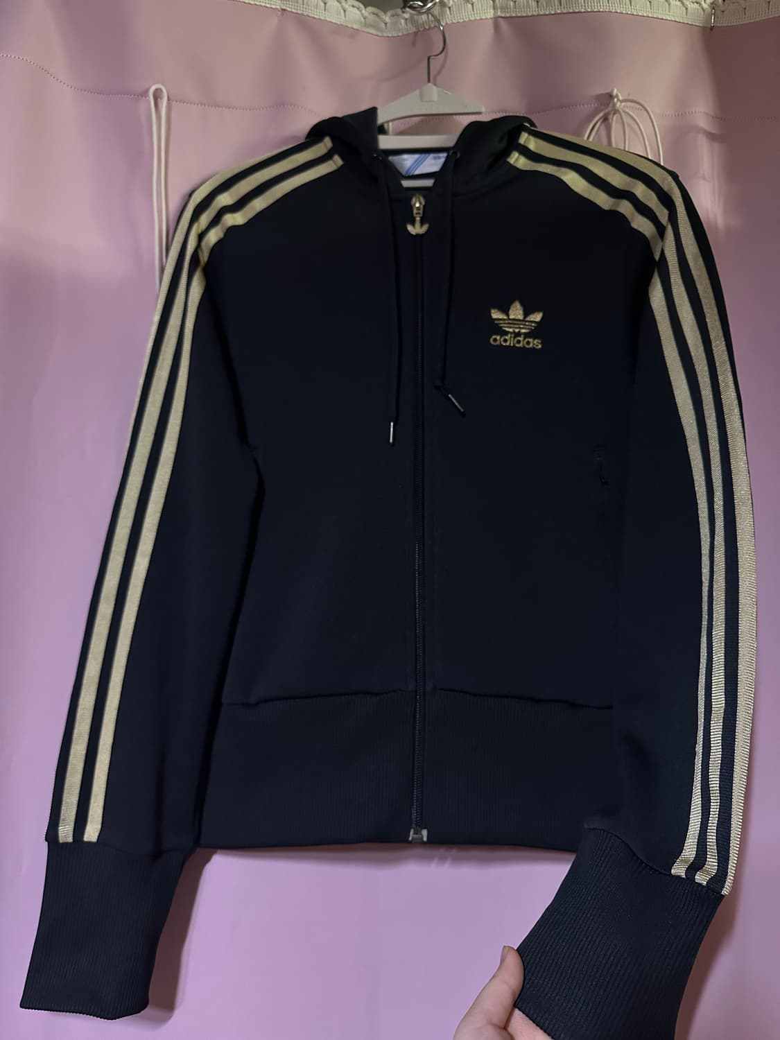 아디다스 파이어버드 후드집업 아디다스 검골 후집 불꽃 블랙 골드 상품이미지2